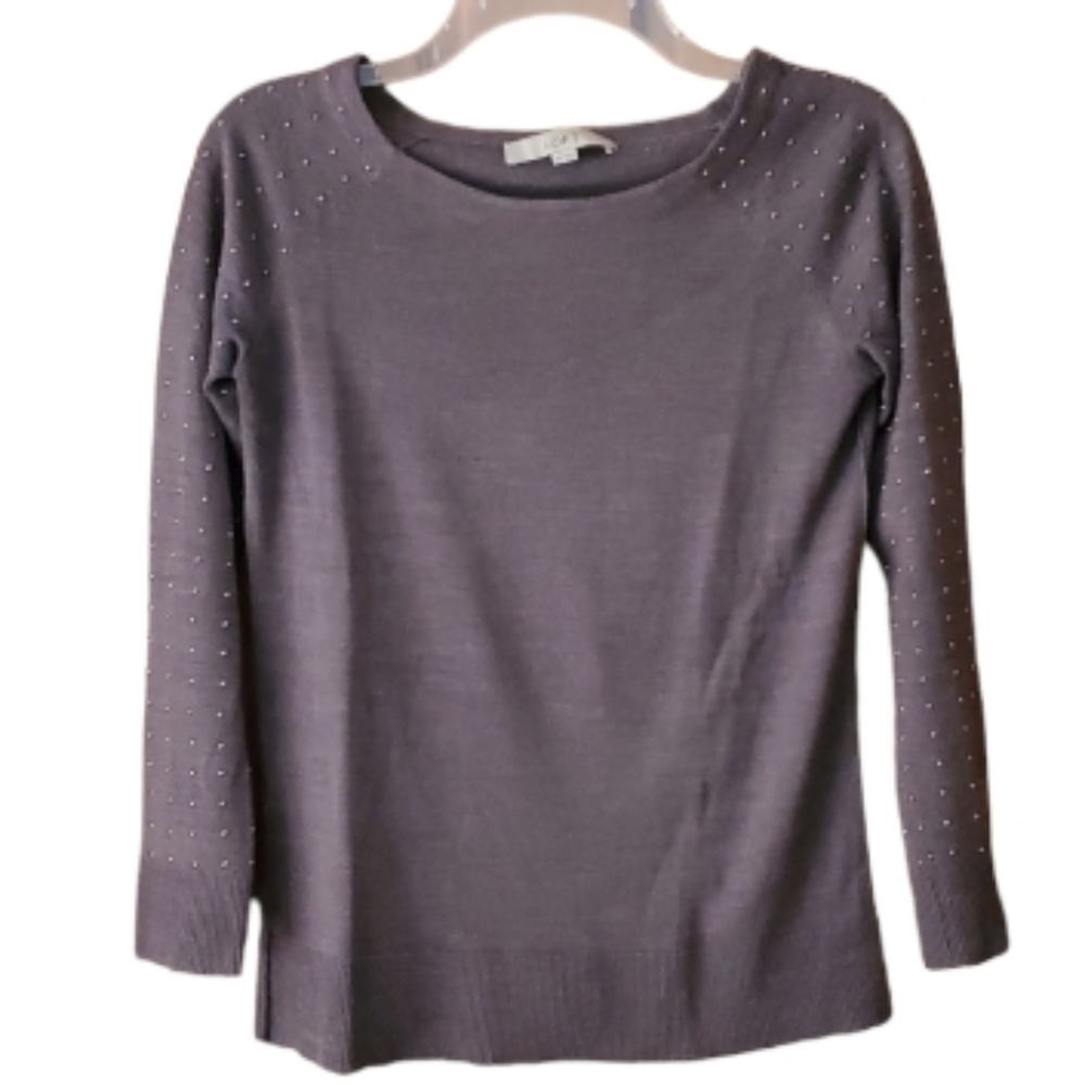 LOFT Petites Studded Brown Lightweight‎ Womans Sweater Size Small